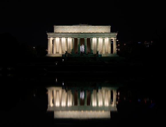 Lincoln and Reflecting Pool at Night, Washington, D.C.